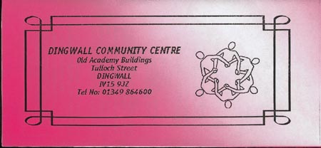 Zoom in Dingwall Community Centre sign