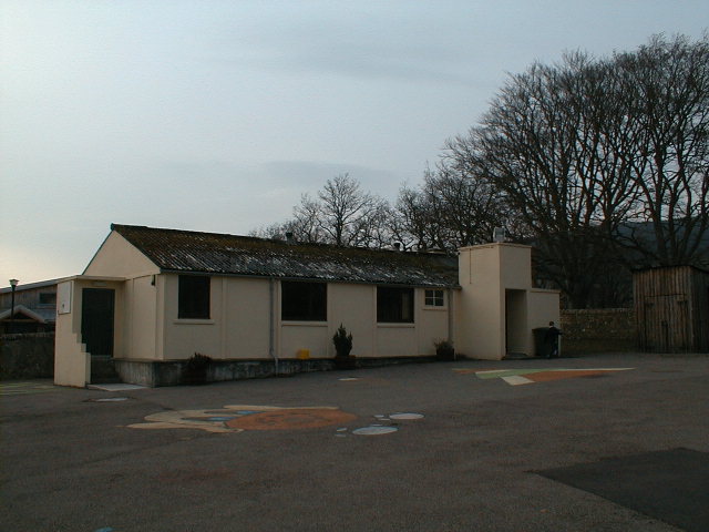 The playground and hut.