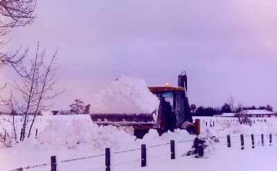 Clearing snow in winter
