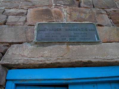 Zoom in Alexander MacKenzie Plaque