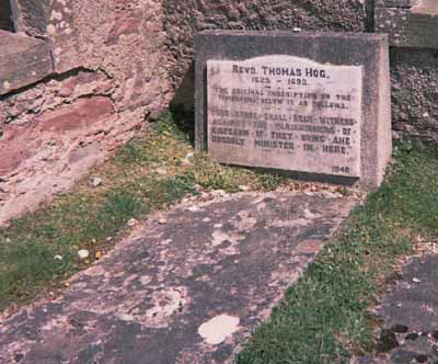 Gravestone of the Rev Thomas Hog 1628-1682.