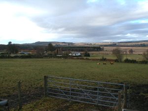 The view looking west from the B9161 road