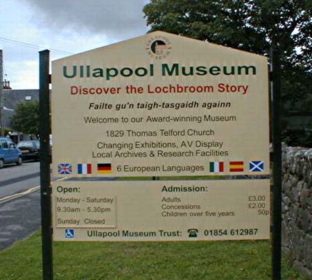 Zoom in Ullapool Museum Sign