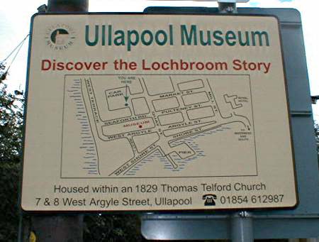 Zoom in Ullapool Museum Sign