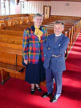 Zoom in Rev George Martin and his wife