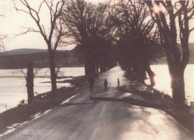 Zoom in Flooded River Conon upstream at Moy Bridge - photo 1