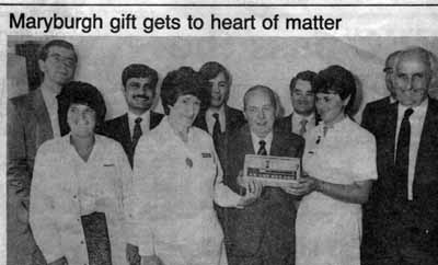 Zoom in George donated an electrical cardiograph machine to Dingwall Health Centre