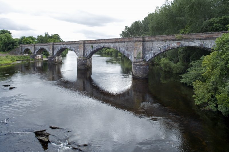 The bridge in the 21st century, looking upstream.