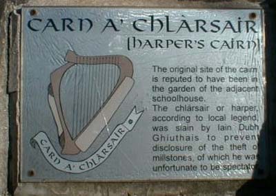 The plaque on Harper's Cairn