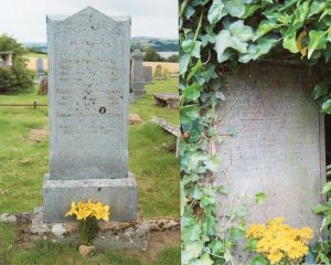 The graves of Lewis, Barbara Mary and Thomas Macdonald (left) and Alexander Cameron (right)