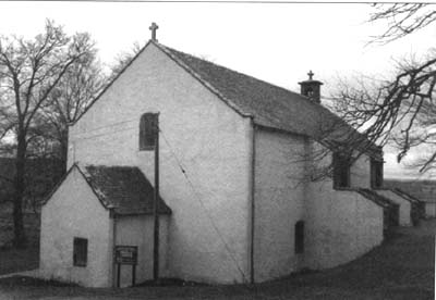 Zoom in Resolis Church - kirk on the slope of light.