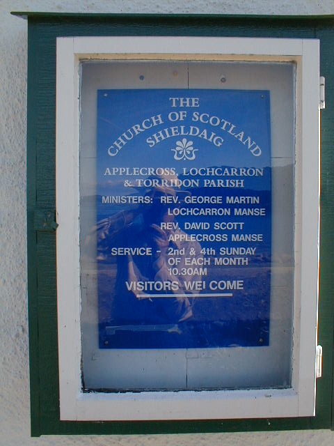 The Church of Scotland sign, Shieldaig