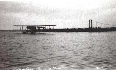 1914 - Royal Navy Air Service seaplane taking off from Tain River.