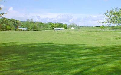 Zoom in The Links, looking towards the football pitch end.