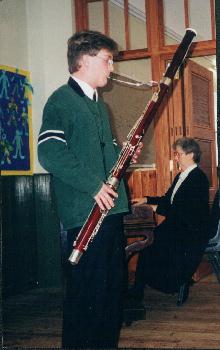 Adam Mackenzie playing bassoon with Beryl