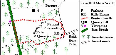 Zoom in Route map of Tain Hill short walk