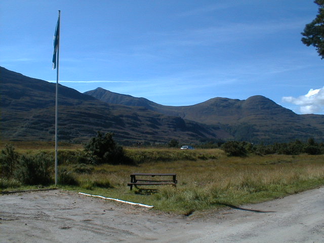 Zoom in Ben Damph from Torridon Countryside Centre
