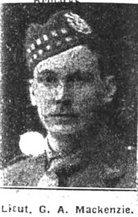 Mackenzie George A, 2nd Lieut, Alness Mackenzie George A, 2nd Lieut, Alness