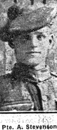 Stevenson Alexander R, Pte, Alness Stevenson Alexander R, Pte, Alness