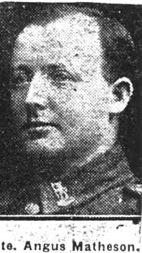 Matheson Angus, Pte, Alness Matheson Angus, Pte, Alness