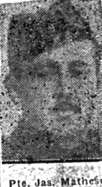 Matheson James, Pte, Alness Matheson James, Pte, Alness