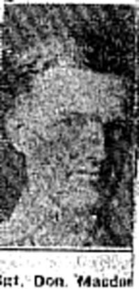 Macdonald Donald, Sgt, Alness Macdonald Donald, Sgt, Alness