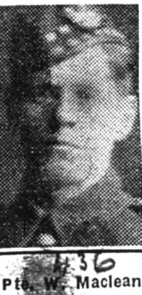 Maclean William, Pte, Balnakyle Maclean William, Pte, Balnakyle