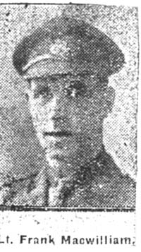 Macwilliam Frank, 2 Lieut, Dingwall Macwilliam Frank, 2 Lieut, Dingwall