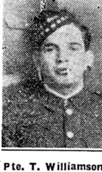 Williamson Thomas, Pte, Dingwall Williamson Thomas, Pte, Dingwall
