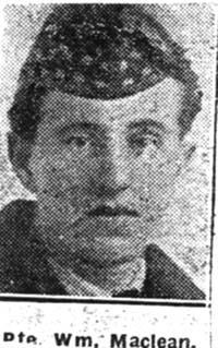 Maclean William, Pte, Dingwall Maclean William, Pte, Dingwall