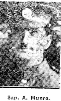 Munro Alexander, Sapper, Dingwal Munro Alexander, Sapper, Dingwal