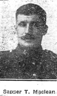 Maclean Thomas, Sapper, Dingwall Maclean Thomas, Sapper, Dingwall