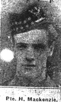 Mackenzie Henry, Pte, Evanton Mackenzie Henry, Pte, Evanton
