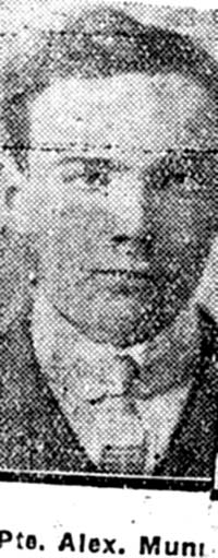 Munro Alexander, Pte, Fairburn Munro Alexander, Pte, Fairburn