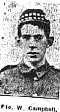 Campbell William, Pte, Fortrose Campbell William, Pte, Fortrose