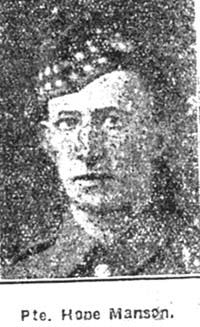 Manson Hope, Pte, Invergordon Manson Hope, Pte, Invergordon