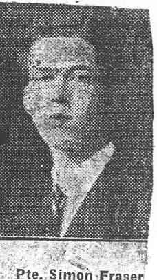 Fraser Simon, Pte, Kildary Fraser Simon, Pte, Kildary