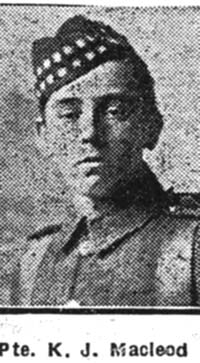 Macleod Kenneth John, Pte, Strathpeffer Macleod Kenneth John, Pte, Strathpeffer