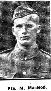 Macleod M, Pte, Ullapool Macleod M, Pte, Ullapool
