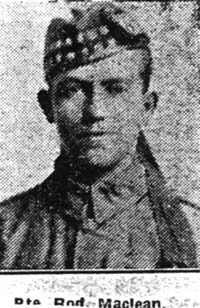 Maclean Roderick, Pte, Ullapool Maclean Roderick, Pte, Ullapool