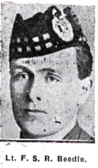 Beedle F S Russel, Lieut, Lasswade Royal Scots
