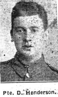 Henderson Daniel, Pte, Glasgow Highland Light Infantry Henderson Daniel, Pte, Glasgow Highland Light Infantry