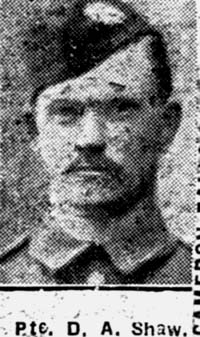 Shaw Donald Angus, Pte, Skye Camerons Shaw Donald Angus, Pte, Skye Camerons