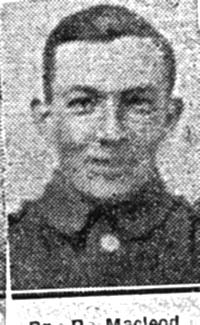 Macleod Donald, Pte, Ardgay Macleod Donald, Pte, Ardgay