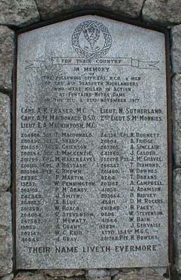 Cambrai War Memorial Plaque No 3