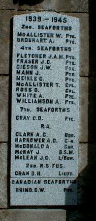 Dingwall Civic War Memorial plaque No. 4