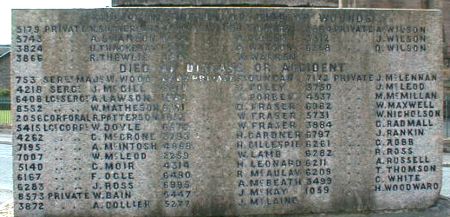 Dingwall Boer War Memorial plaque No. 3