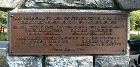 Zoom in Fodderty War Memorial - Inside right gatepost.