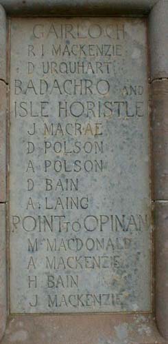 Zoom in Gairloch War Memorial