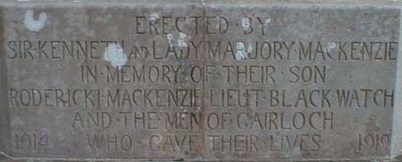 Zoom in Gairloch War Memorial